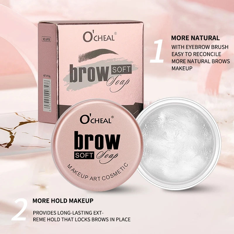 Gel para modelagem de sobrancelhas 3D Feathery Wild Brow Wax à prova d'água de longa duração fácil de usar para modelar sobrancelhas, maquiagem, sabonete esculpido e cosméticos