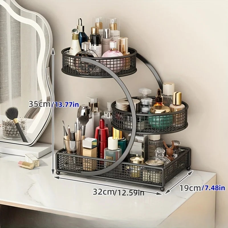 1 peça de suporte leve de metal envernizado para maquiagem - sem instalação, ideal para bancada de penteadeira, para batom e produtos para a pele