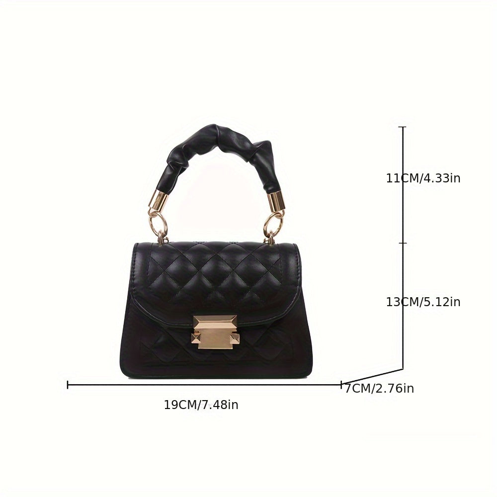 Cartera de moda para mujer, con correa de cadena, piel sintética impermeable, color liso en blanco, morado y negro.
