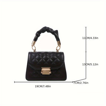 Cartera de moda para mujer, con correa de cadena, piel sintética impermeable, color liso en blanco, morado y negro.