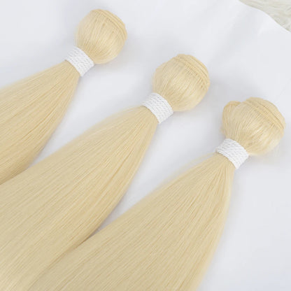 Extensiones de cabello sintético súper largo natural de salón, cabello lacio Yaki.