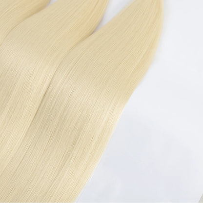 Extensiones de cabello sintético súper largo natural de salón, cabello lacio Yaki.