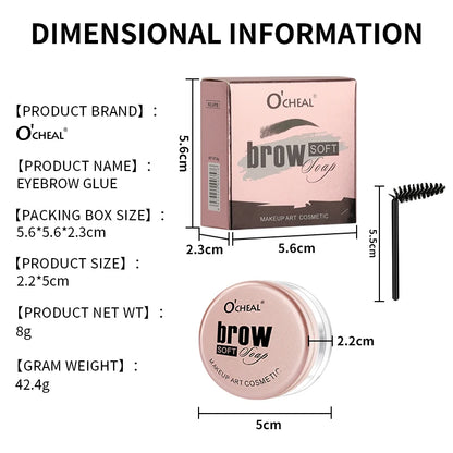 Gel para modelagem de sobrancelhas 3D Feathery Wild Brow Wax à prova d'água de longa duração fácil de usar para modelar sobrancelhas, maquiagem, sabonete esculpido e cosméticos