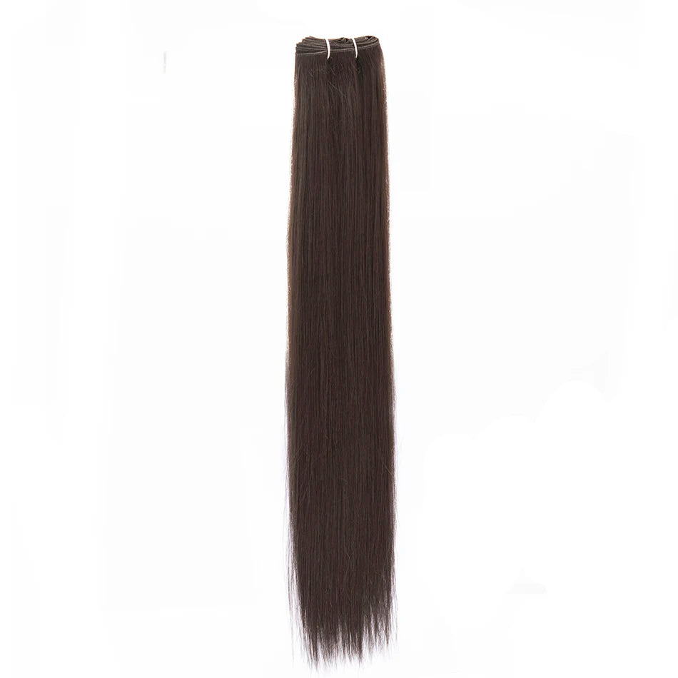 Extensiones de cabello sintético súper largo natural de salón, cabello lacio Yaki.