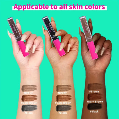 Kit de gel para cejas con tinte resistente al agua, color castaño intenso y pegamento transparente para cejas, maquillaje de ojos de larga duración y esculpido rápido.