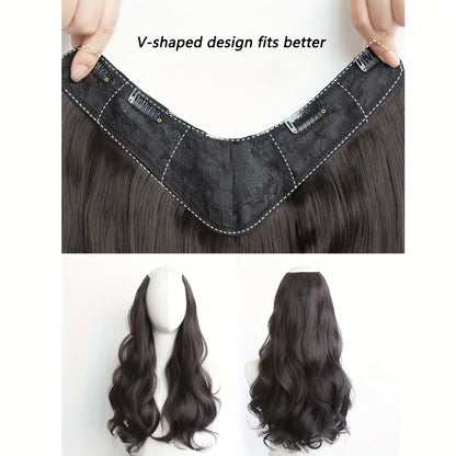 Extensiones de cabello sintético invisible de ondas largas: cabello con más volumen y aspecto natural - Diseño de peinado seguro