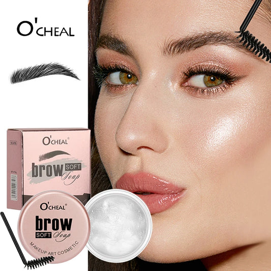 Gel para modelagem de sobrancelhas 3D Feathery Wild Brow Wax à prova d'água de longa duração fácil de usar para modelar sobrancelhas, maquiagem, sabonete esculpido e cosméticos