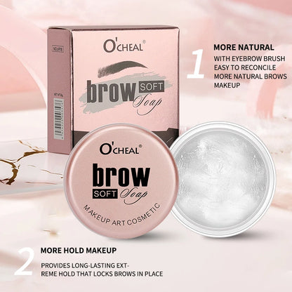 Gel para modelagem de sobrancelhas 3D Feathery Wild Brow Wax à prova d'água de longa duração fácil de usar para modelar sobrancelhas, maquiagem, sabonete esculpido e cosméticos