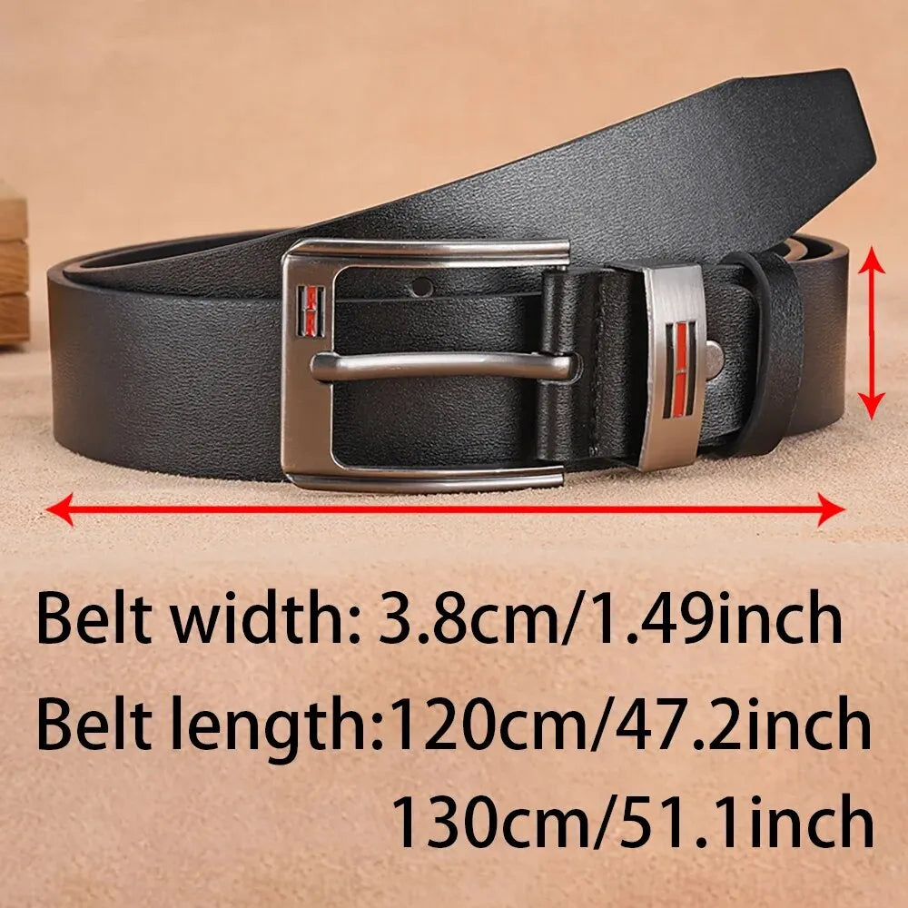 Cinturones de piel auténtica para hombre, de alta calidad, con hebilla para vaqueros, de piel de vaca, informales, de negocios, de diseñador de moda masculina, 2024