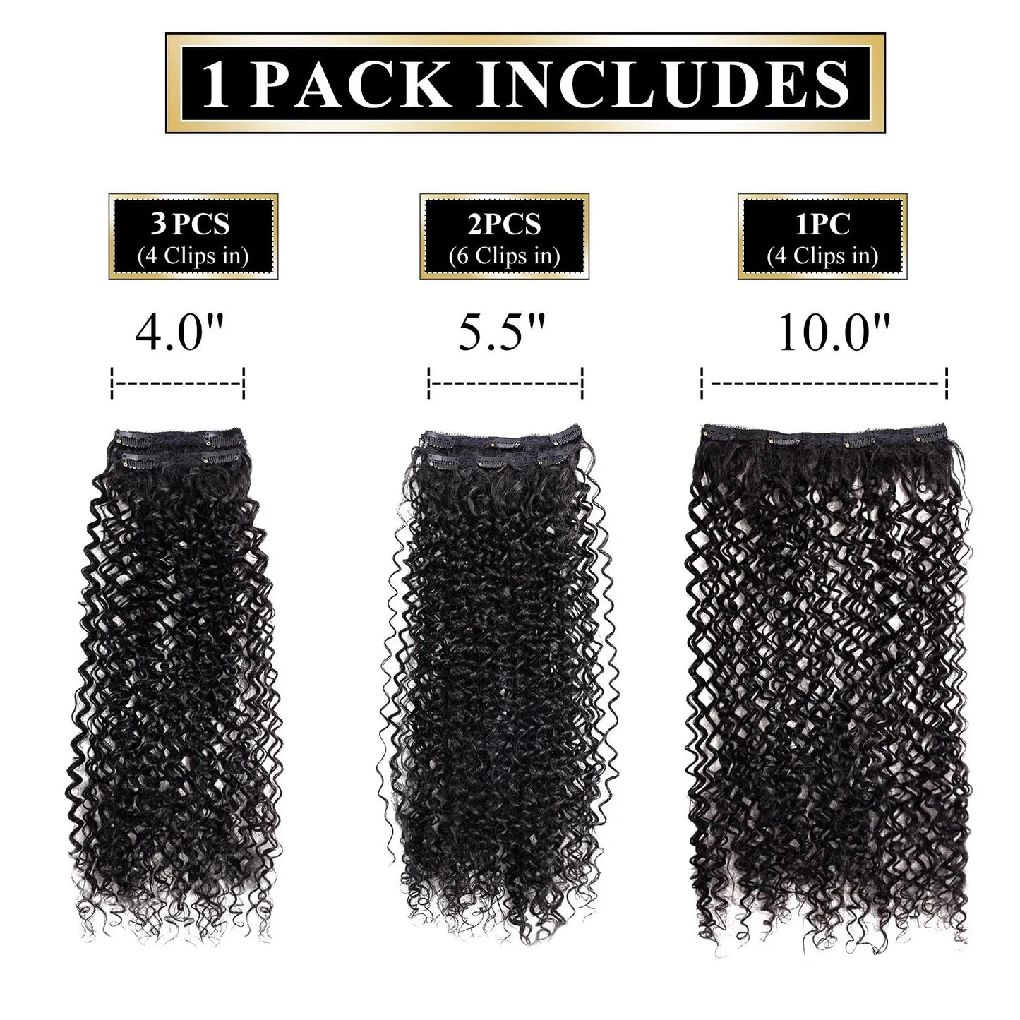 Extensiones de cabello sintético rizado con clip, postizos rizados con clip, extensiones postizas para cabeza completa, cabello negro y castaño para mujeres.