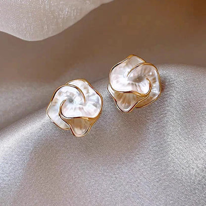 Brincos de argola luxuosos de aço inoxidável esmaltado para mulheres, brincos de argola leves e grossos com strass.