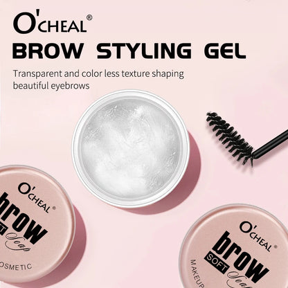 Gel para modelagem de sobrancelhas 3D Feathery Wild Brow Wax à prova d'água de longa duração fácil de usar para modelar sobrancelhas, maquiagem, sabonete esculpido e cosméticos