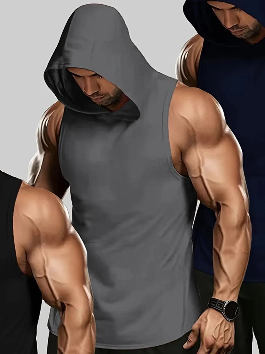 Conjunto de camiseta sem mangas, camisetas casuais confortáveis ​​de verão para homens, roupas de ginástica masculinas, camiseta sem mangas
