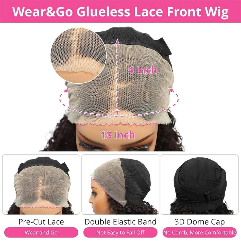 Perucas de renda frontal WeHuman Hair, perucas curtas Bob sem cola, perucas curtas Bob, pré-depiladas, lisas, 13x4 HD, perucas de renda transparente
