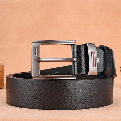 Cinturones de piel auténtica para hombre, de alta calidad, con hebilla para vaqueros, de piel de vaca, informales, de negocios, de diseñador de moda masculina, 2024