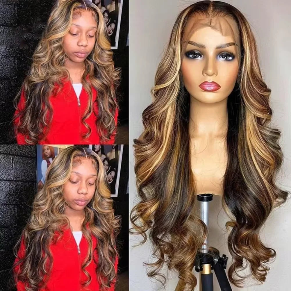 Peruca de cabelo humano com ondas ombré, 427 cores, 13x4, renda frontal, transparente, 13x6, HD, brasileira, para mulheres