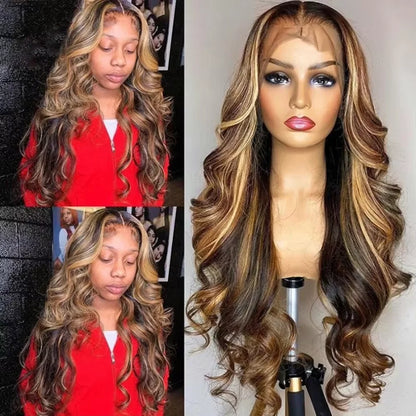 Peruca de cabelo humano com ondas ombré, 427 cores, 13x4, renda frontal, transparente, 13x6, HD, brasileira, para mulheres