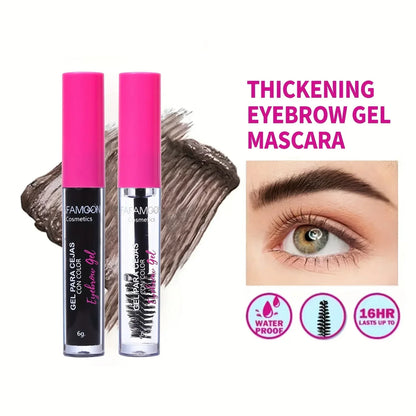 Kit de gel para cejas con tinte resistente al agua, color castaño intenso y pegamento transparente para cejas, maquillaje de ojos de larga duración y esculpido rápido.