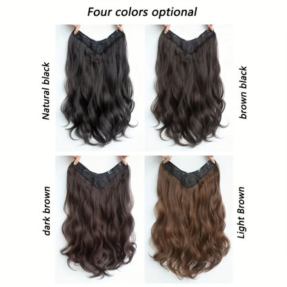 Extensiones de cabello sintético invisible de ondas largas: cabello con más volumen y aspecto natural - Diseño de peinado seguro