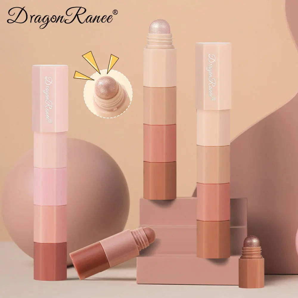 Dragon Ranee 4 cores/conjunto Lápis de sombra preguiçoso à prova d'água que não borra Lápis de seda perolado