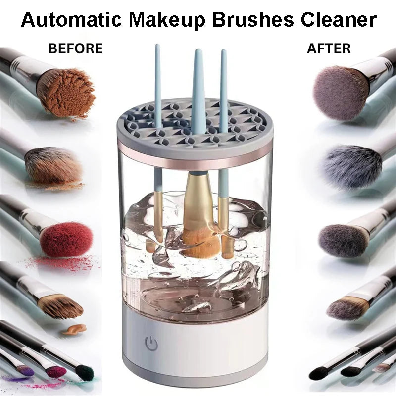 Máquina de limpieza de brochas de maquillaje, secador eléctrico con enchufe USB