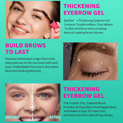 Kit de gel para cejas con tinte resistente al agua, color castaño intenso y pegamento transparente para cejas, maquillaje de ojos de larga duración y esculpido rápido.