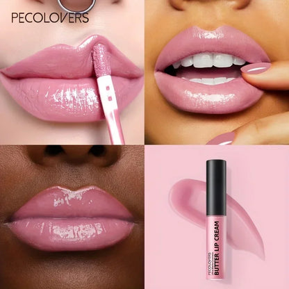1 peça gloss labial hidratante com óleo essencial, brilho labial líquido, brilho labial não pegajoso, longa duração, maquiagem labial nude