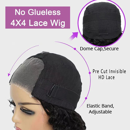 Perucas de renda frontal WeHuman Hair, perucas curtas Bob sem cola, perucas curtas Bob, pré-depiladas, lisas, 13x4 HD, perucas de renda transparente