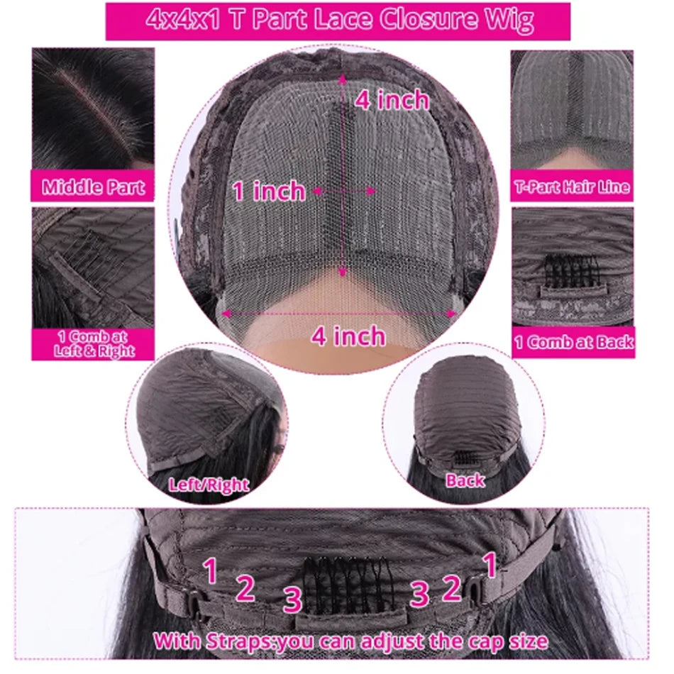 Perucas de renda frontal WeHuman Hair, perucas curtas Bob sem cola, perucas curtas Bob, pré-depiladas, lisas, 13x4 HD, perucas de renda transparente