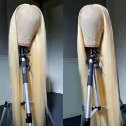 Pelucas de cabello humano con encaje frontal, 13x6, HD, transparente, rubio 613, bob 613, brasileño, liso, 13x4