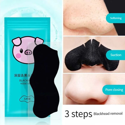 Tira nasal removedora de cravos 5 peças, removedor de acne mágico, poderoso removedor de ácaros, limpeza profunda, redução de poros, pele lisa
