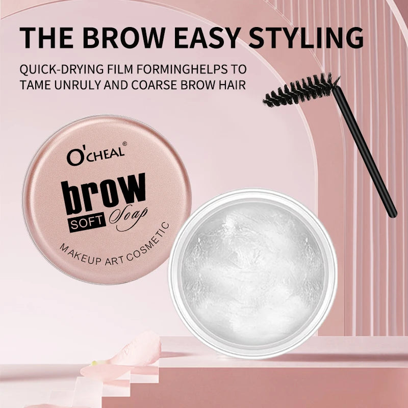 Gel para modelagem de sobrancelhas 3D Feathery Wild Brow Wax à prova d'água de longa duração fácil de usar para modelar sobrancelhas, maquiagem, sabonete esculpido e cosméticos