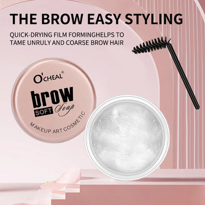 Gel para modelagem de sobrancelhas 3D Feathery Wild Brow Wax à prova d'água de longa duração fácil de usar para modelar sobrancelhas, maquiagem, sabonete esculpido e cosméticos