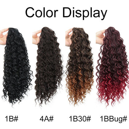 Extensión de cabello sintético afro largo y rizado de 18 pulgadas con cordón para cola de caballo.