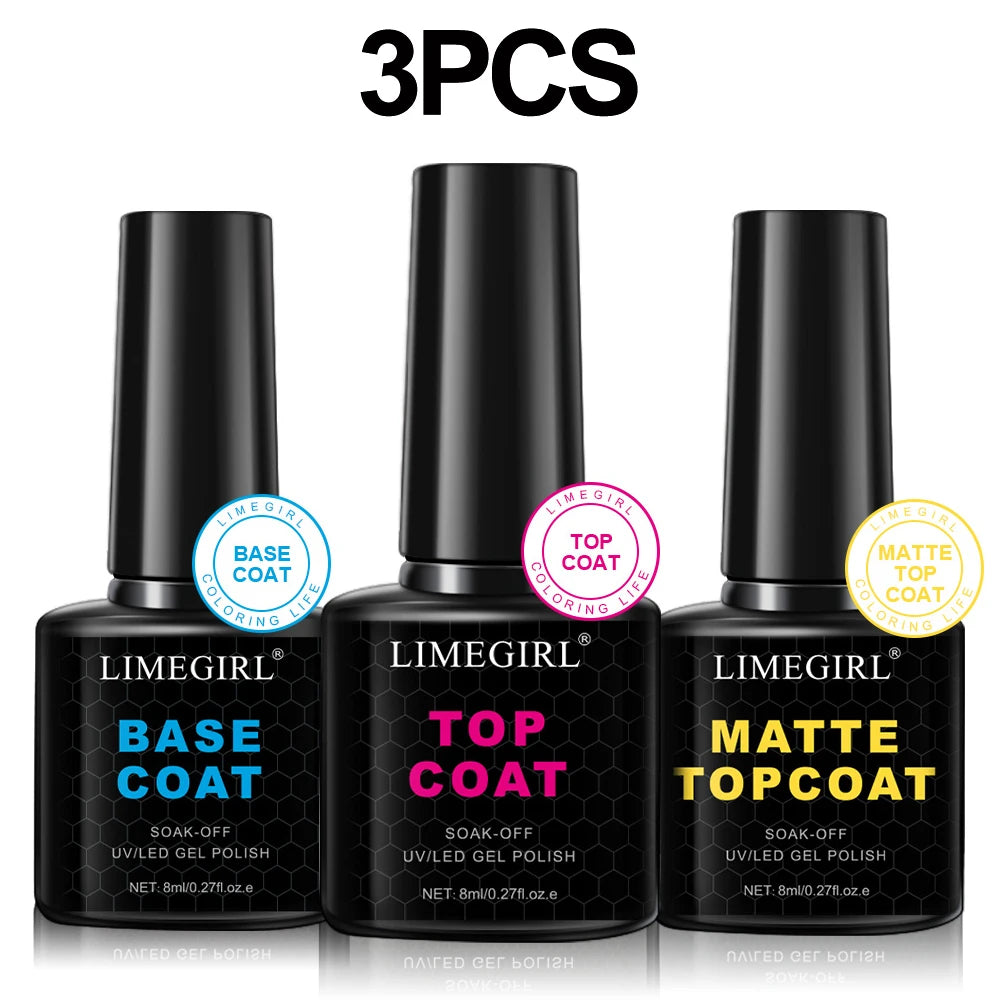 Kit de esmalte em gel LIMEGIRL, base em gel UV, ferramenta de polimento com luz LED e broca de unha, kit de esmalte em gel semipermanente