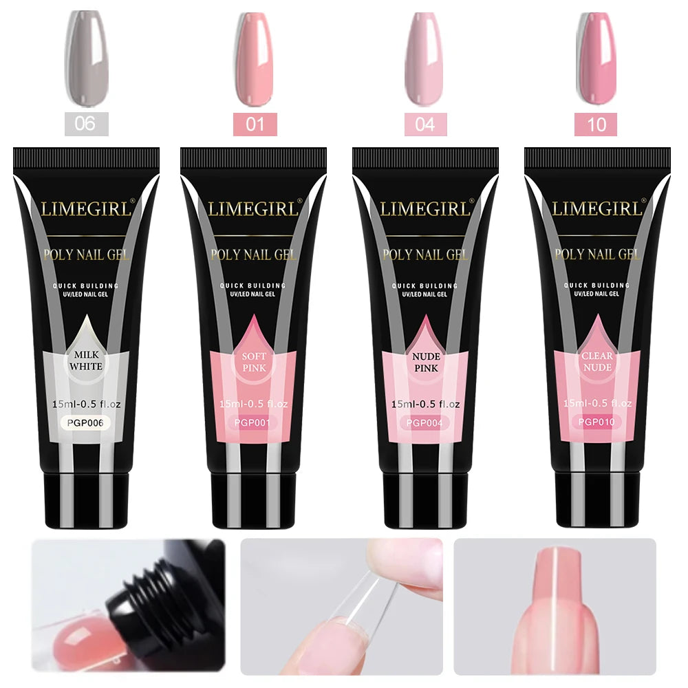 Kit de esmalte em gel LIMEGIRL, base em gel UV, ferramenta de polimento com luz LED e broca de unha, kit de esmalte em gel semipermanente