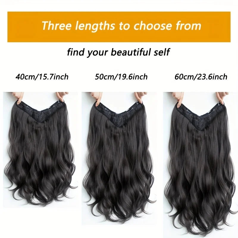 Extensiones de cabello sintético invisible de ondas largas: cabello con más volumen y aspecto natural - Diseño de peinado seguro
