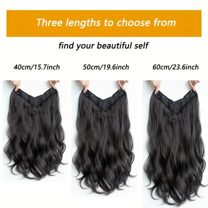Extensiones de cabello sintético invisible de ondas largas: cabello con más volumen y aspecto natural - Diseño de peinado seguro
